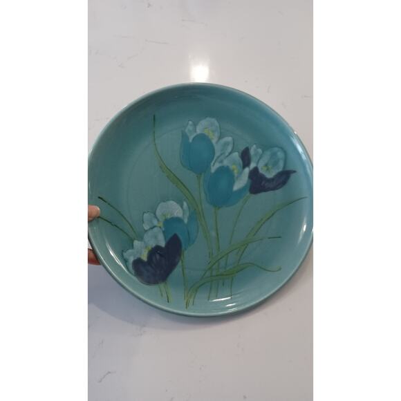 2/$55 Metlox Vernonware blue tulip plate Poppy Trail Pattern - Picture 2 of 3